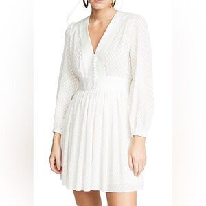 NWT Zimmermann Plisse Dot Mini Dress in Pearl